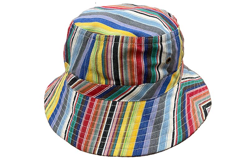 Grey, Blue, Pale Blue Multi Stripe Bucket Hats