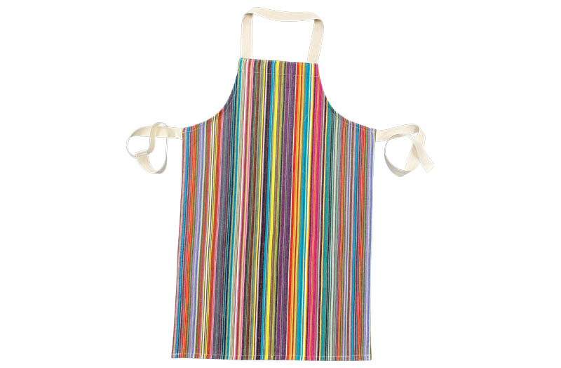 Striped Kids Aprons | Aprons for Children thin rainbow multi stripes   