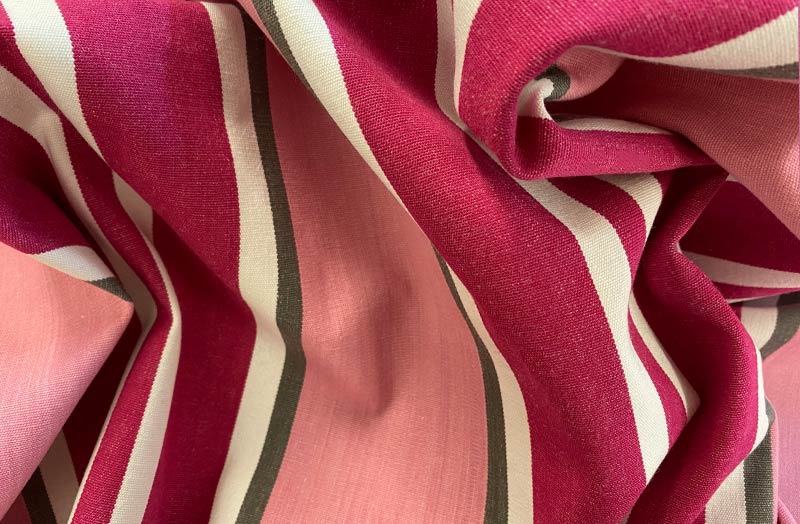 Pink, Pale Pink, White and Grey Striped Fabric | Pink Stripe Curtain Fabrics 