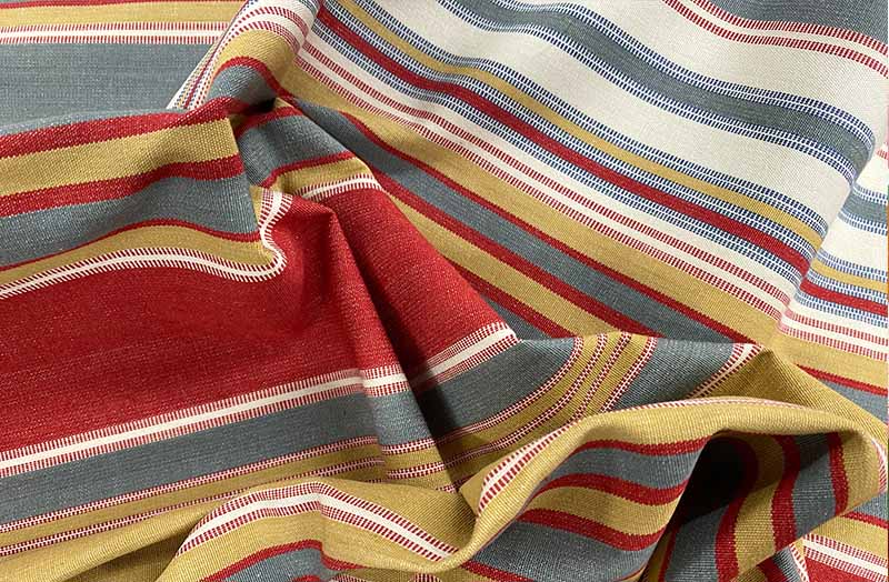 Grey, Khaki, Red Striped Fabrics | Stripe Cotton Curtain Upholstery Fabrics