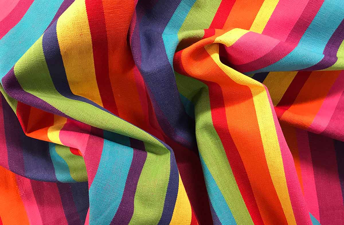 Multicolour Striped Fabric - Rummy