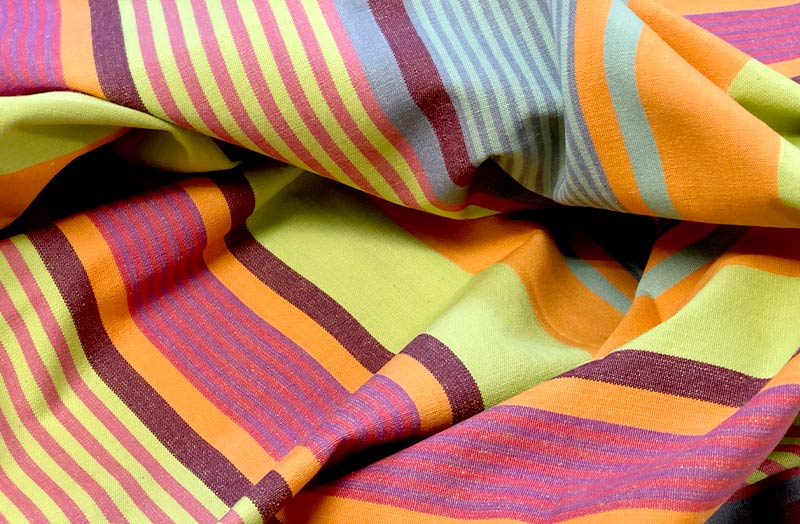 Lime Green, Pink, Orange, Burgundy Striped Fabrics | Stripe Cotton Fabrics 