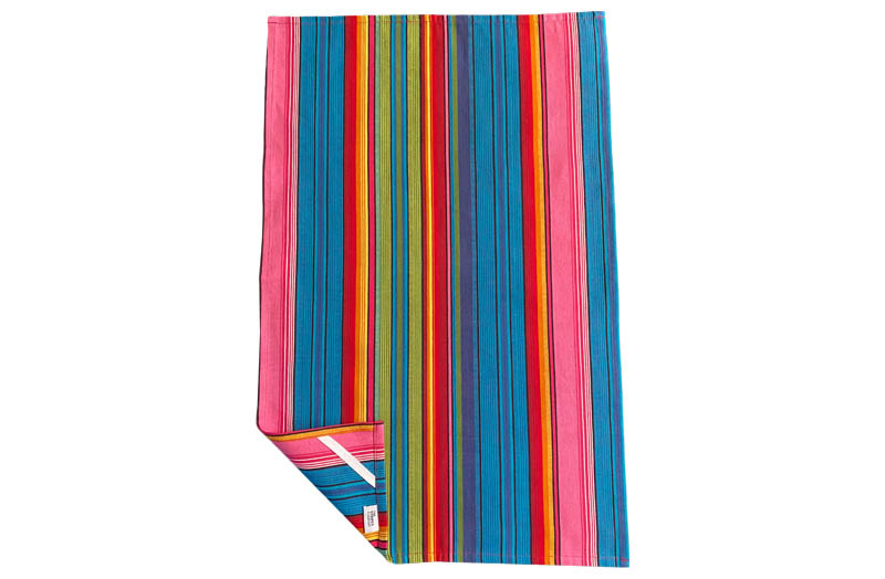 Bright Pink, Blue Stripe Tea Towels | Striped Teatowels