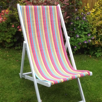 Deckchair Canvas Fabric used to recover deckchair