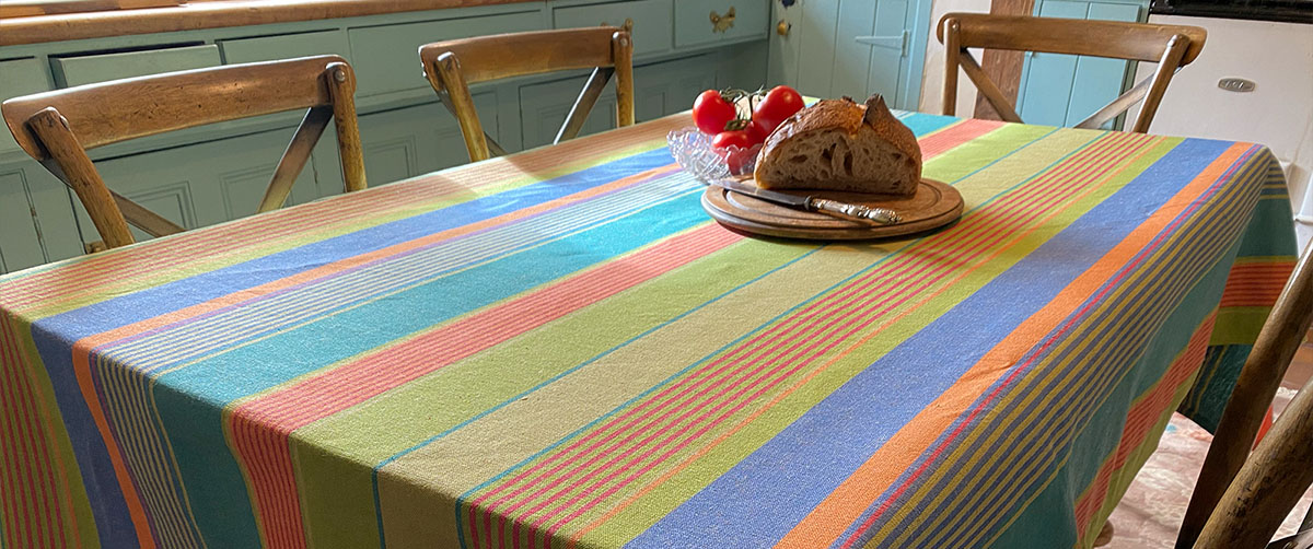 Large Striped Linen Tablecloths