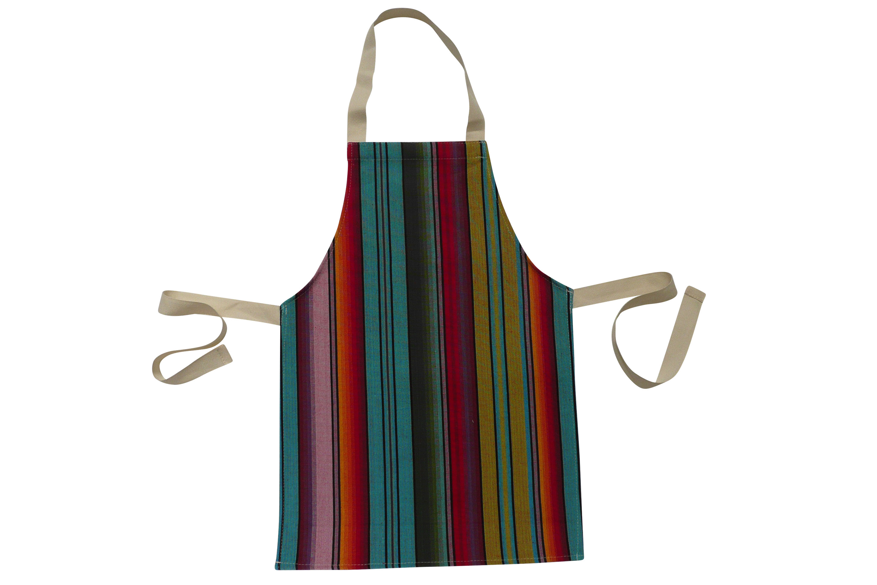 Blue Toddlers Aprons - Striped Aprons For Small Children Blue  Green  Orange  Stripes