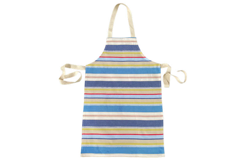 Blue, Cream, Red, White Striped Childrens Aprons