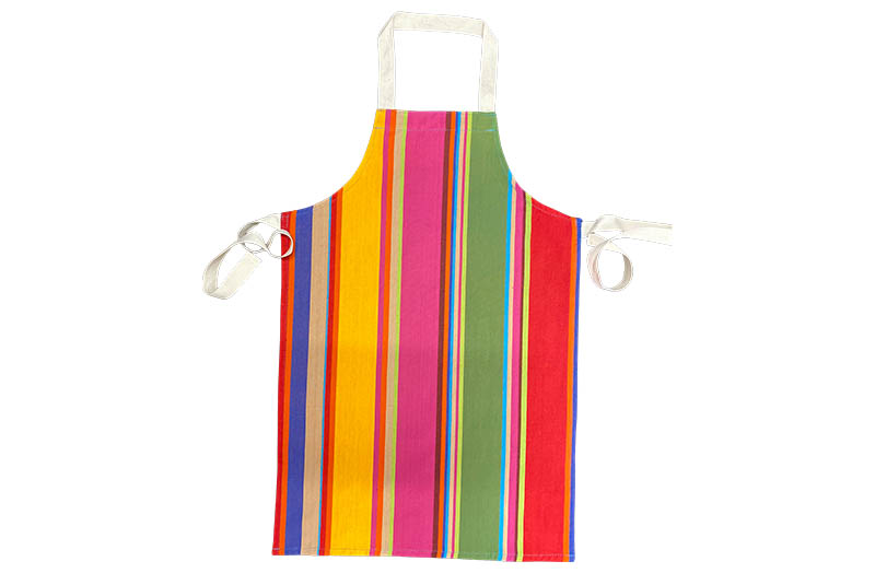 Bright Pink, Red, Green and Gold Striped Childrens Aprons