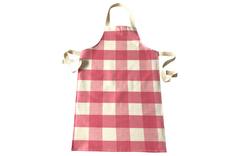 Pretty Pink and White Gingham Childs PVC Apron