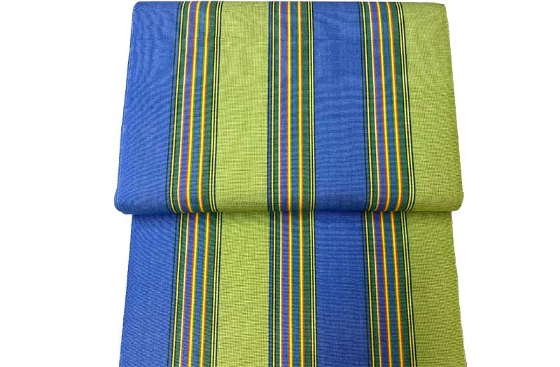 Sky Blue, Lime Green Stripe Deckchair Canvas | Striped Deck Chair Fabrics