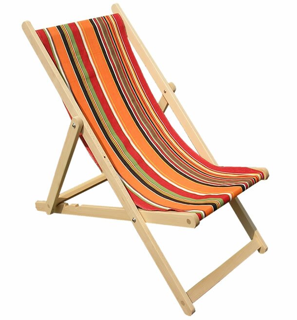 Deckchair orange black stripes