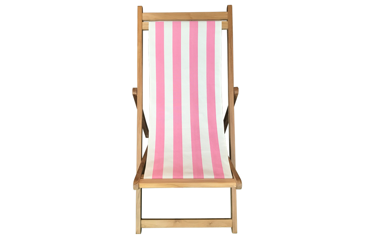 Pink and White Stripe Premium Deck Chairs