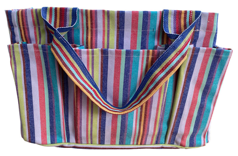 Garden Tool Bag with pockets - Striped Gardening Bag