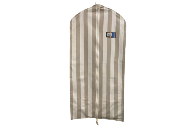 Light Beige, Off White Stripe Suit Hangers, Suit Protector Bags, Cotton Hanging Suit Covers, Suit Carry Bags