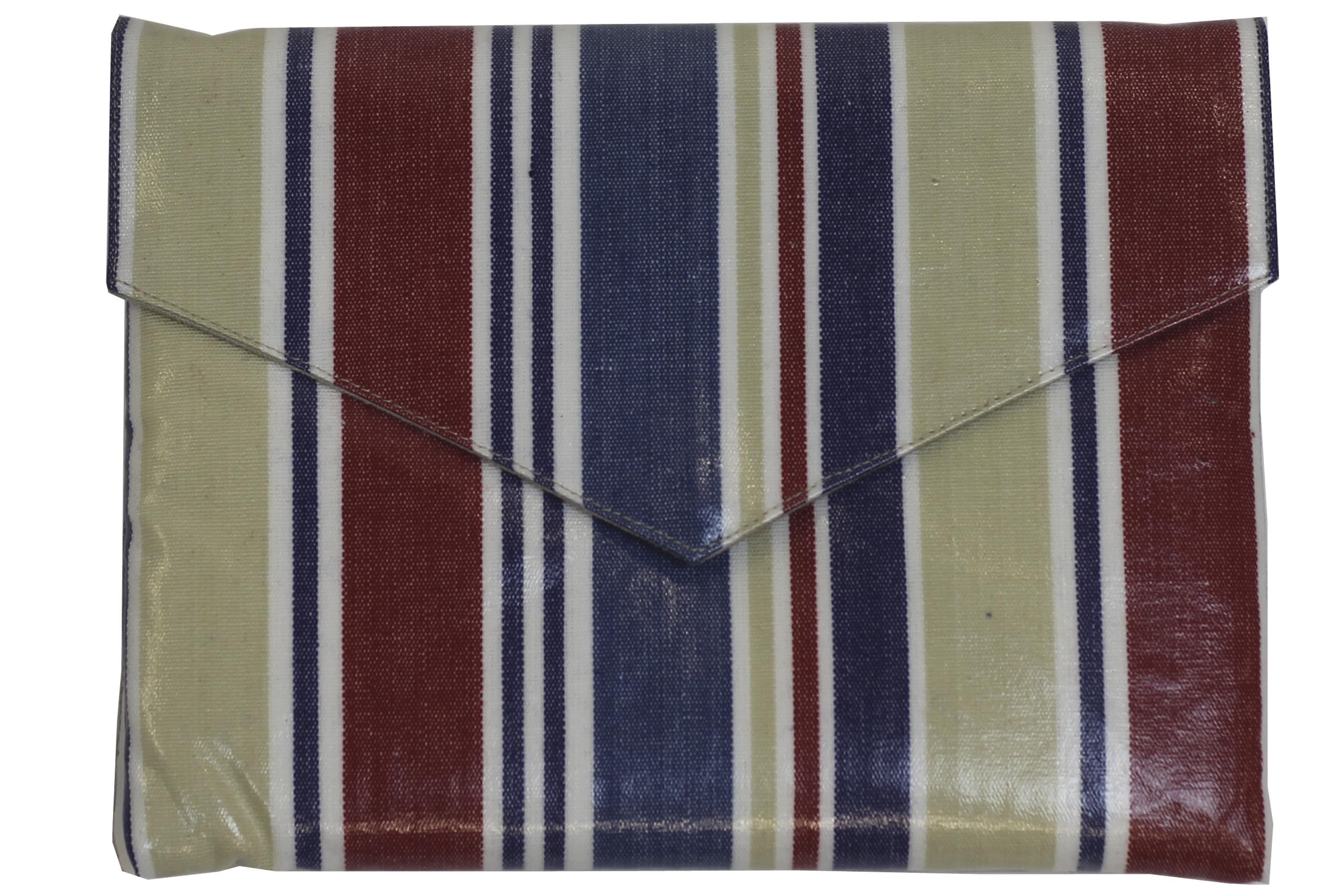 Small PVC Clutch Bags - Red, Blue, Beige and White Stripe iPad Mini Bag
