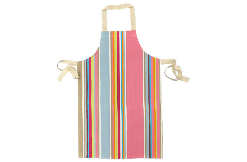 Pink, Beige Grey, Pale Blue Striped Childrens Aprons
