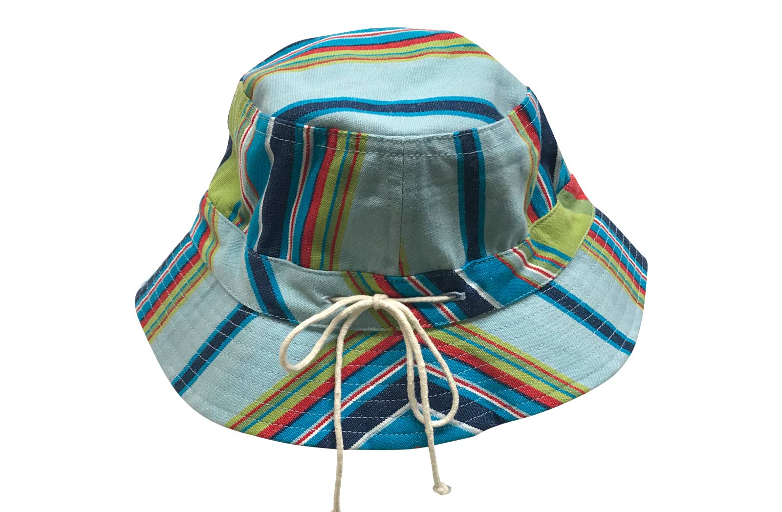 Pale Blue, Navy, Turquoise Striped Kids Sun Hat