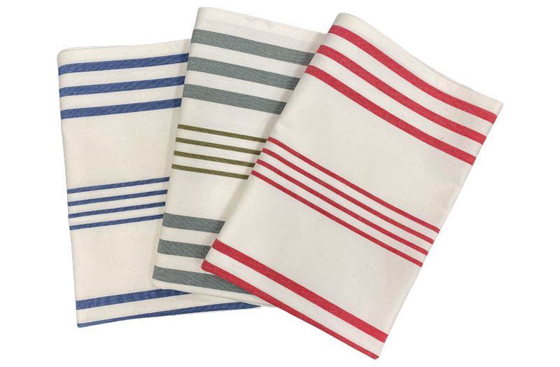 Kitchen Stripe Tea Towel Set | 3 Pack of Tea Towels