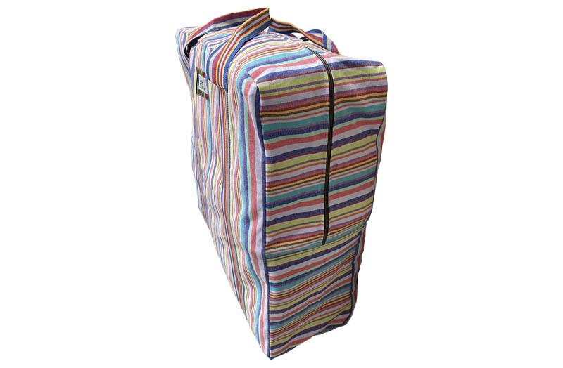 Large Striped Storage Bag for Bedding, Cushions, Textiles, Pillows