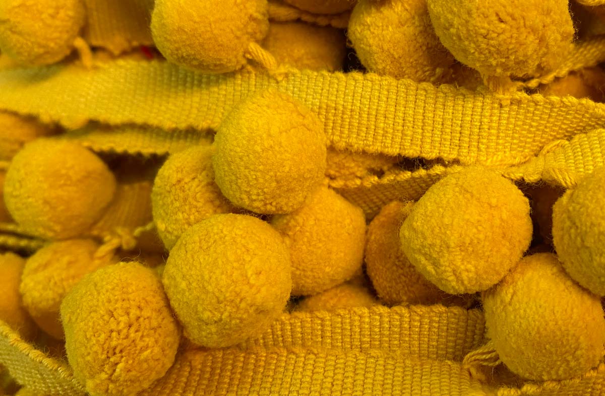 Mustard Yellow Bobble Fringe | Mustard Yellow Pompom Fringe