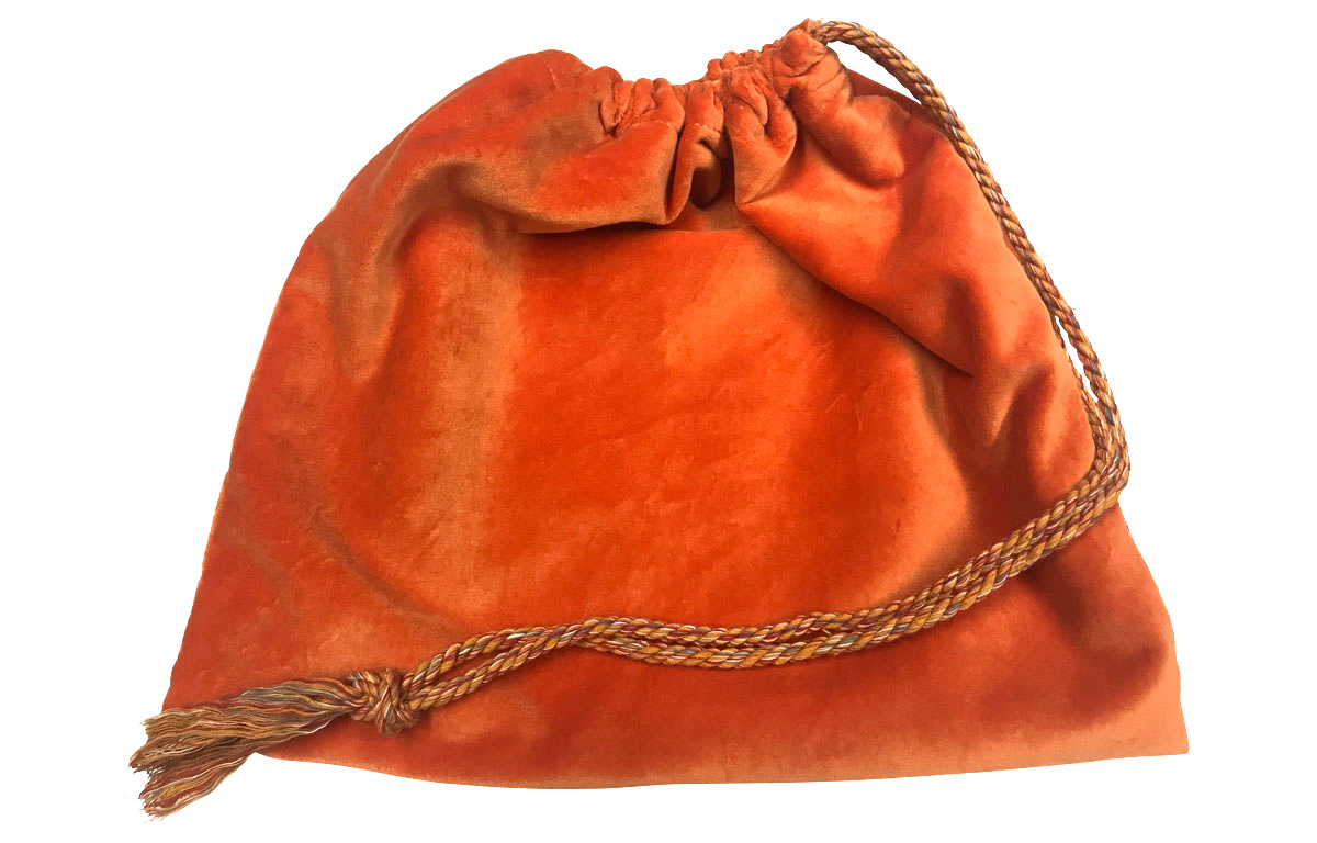 Orange Velvet Handbag Pouches with Drawstring