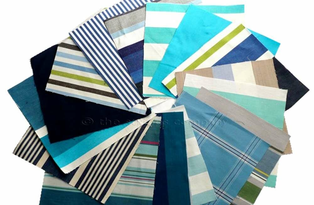 Blue Patchwork Fabric Squares | Quilting Fabric Squares Blue