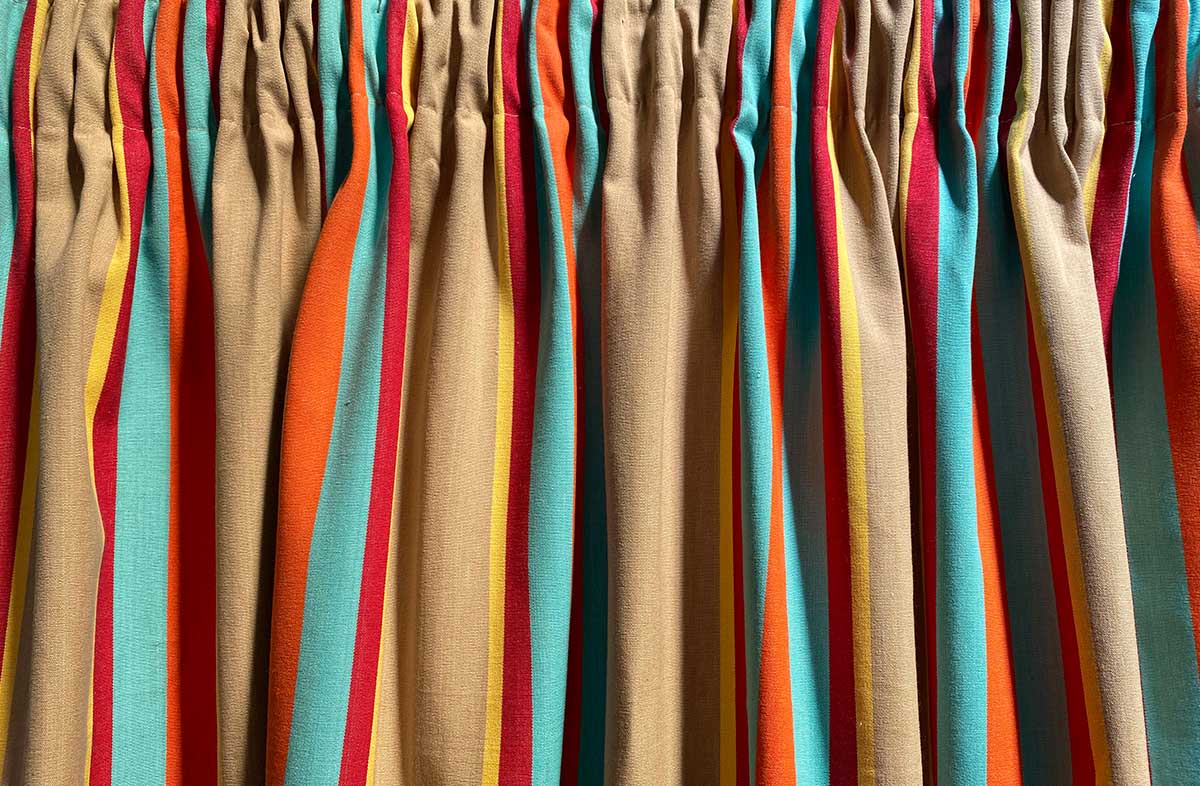 vintage look stripe curtain fabric