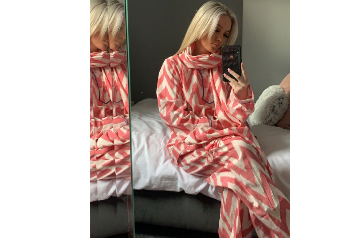 Pink Ikat Loungwear Pyjama Set - size Small