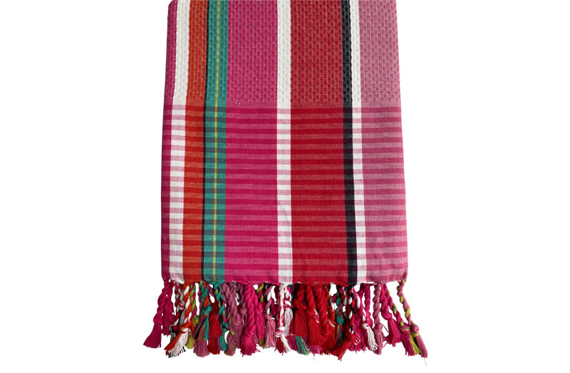 Bright Pink Stripe Hammam Towels