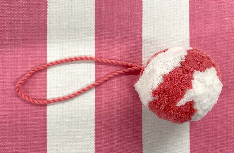 Pink and White Hanging Cotton Pom Pom
