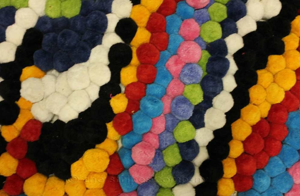 Large Multi Coloured Bobble Fringes | Multicolour Pompom Bobble Trims -Gliding