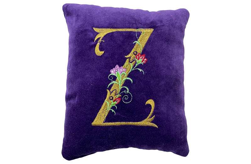 Small Purple Velvet Personalised Cushions