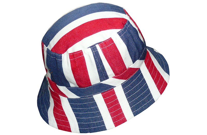 Red White and Blue Stripe Bucket Hat 