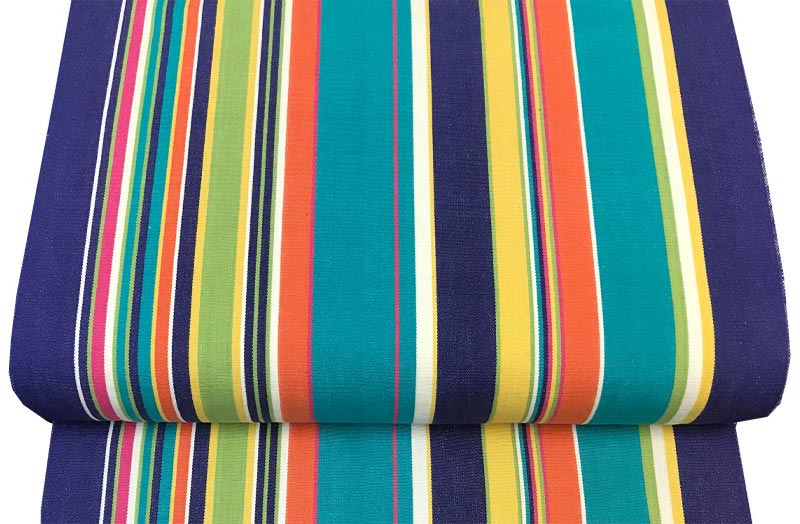 Replacement Deck Chair Sling turquoise, pale green, royal blue stripe  