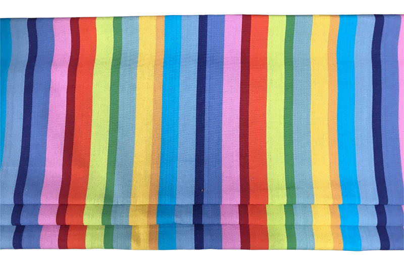 rainbow stripe fabric roman blind