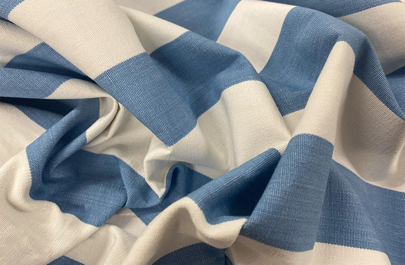 Sky Blue and White Striped Fabric