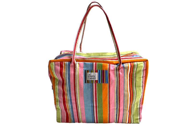 Blue, Pink, Turquoise Stripe Soft Case Travel Bags