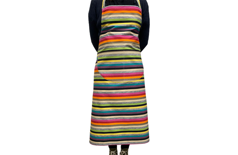 Multi Stripe Aprons with Bright, Colourful and Neutral Colour Stripes
