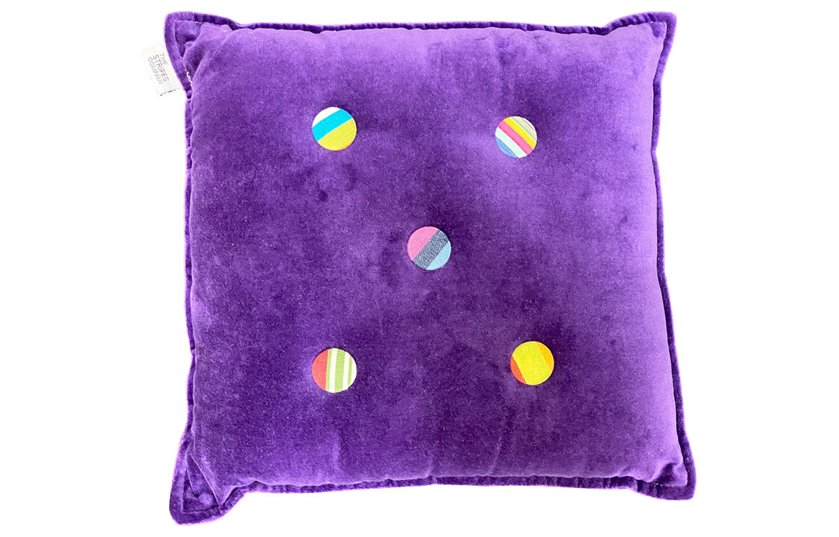 Purple Velvet Button Cushions