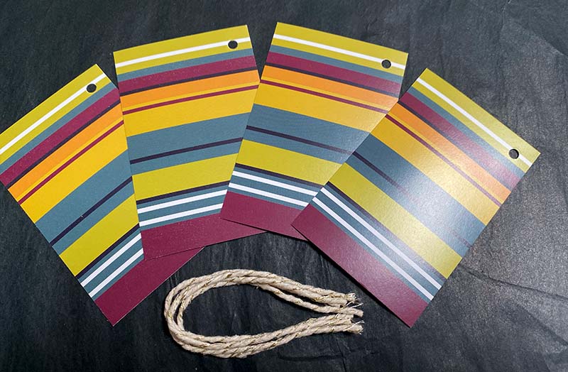 Sophisticated Stripe Gift Tags from The Stripes Company sage, burgundy, storm grey 