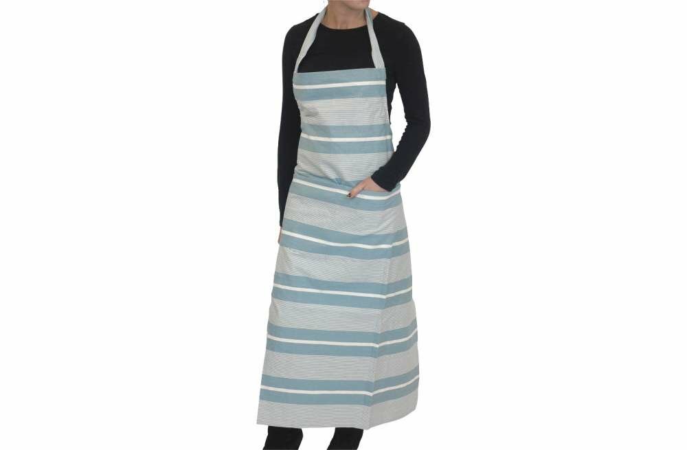 Teal Striped Apron Teal  Aqua  White Stripes