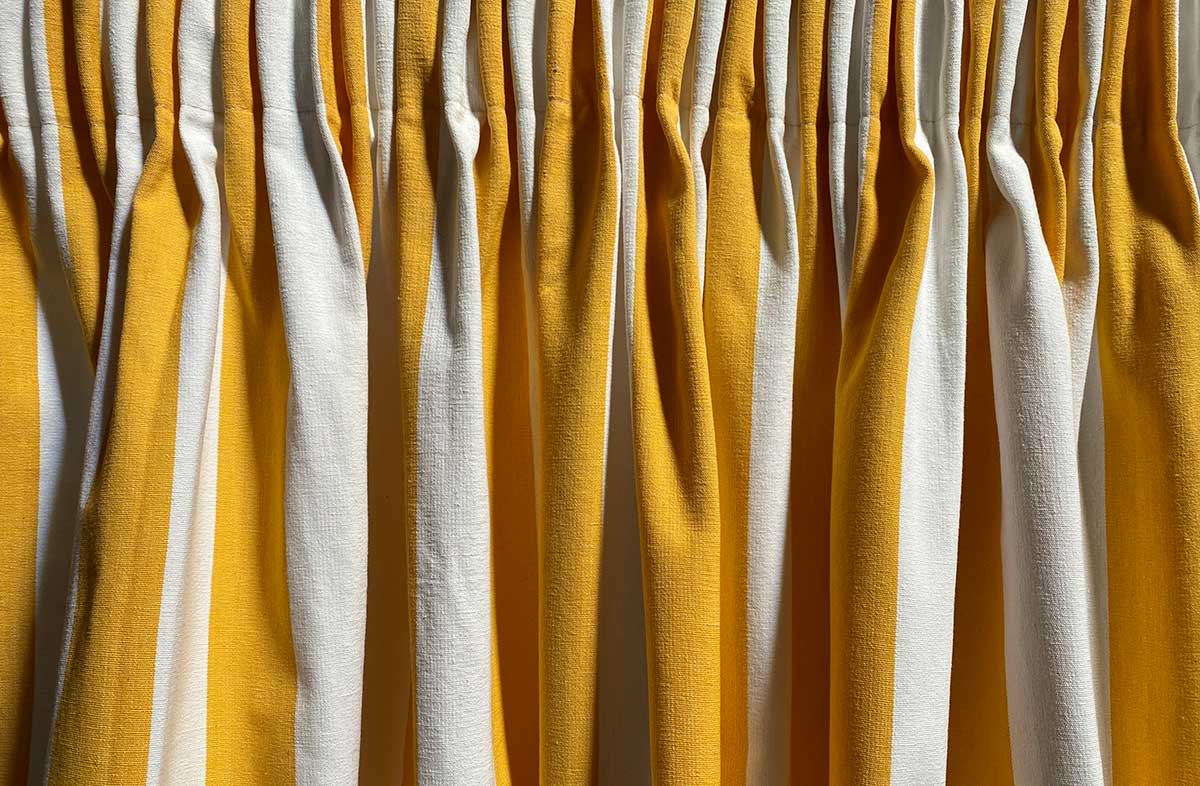 Yellow Stripe Curtains with Pencil Pleats