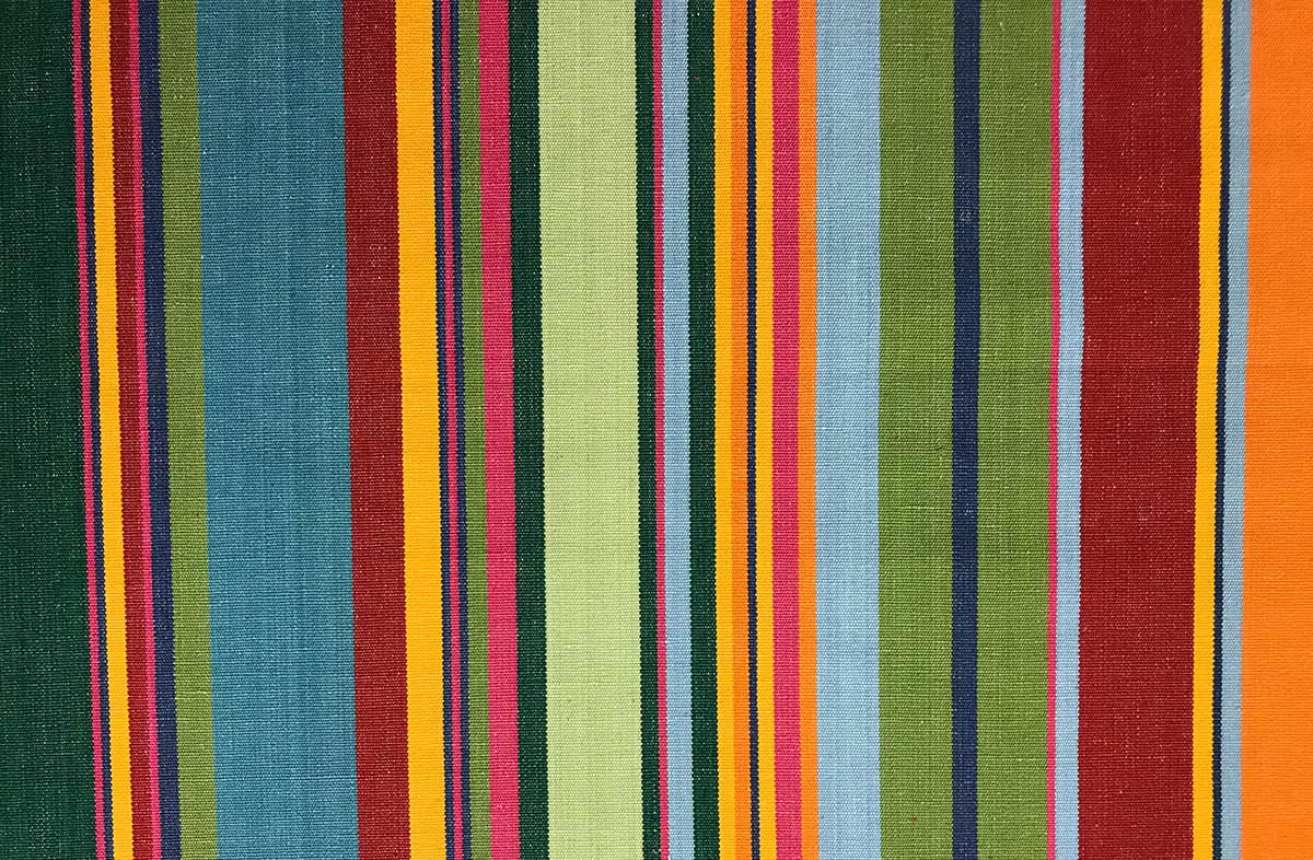 Green and Red Striped Fabrics