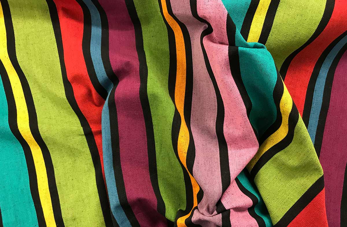 Black Striped Fabrics | Bold Stripe Cotton Fabrics | Dominoes Stripes