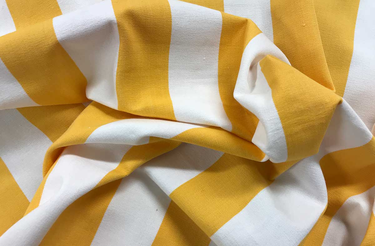 Yellow White Striped Fabrics | Striped Curtain Upholstery Fabrics  