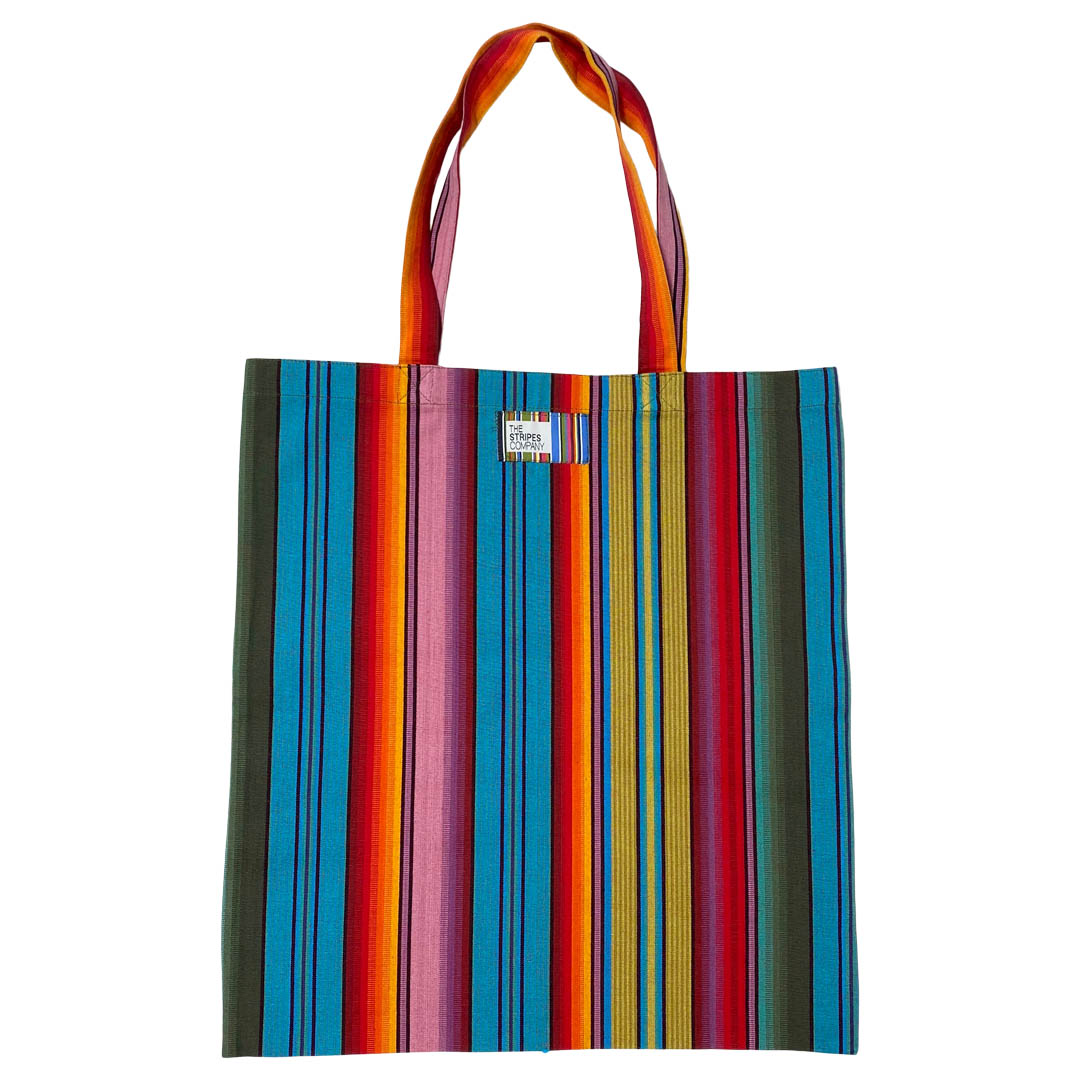 vibrant stripe cotton bag
