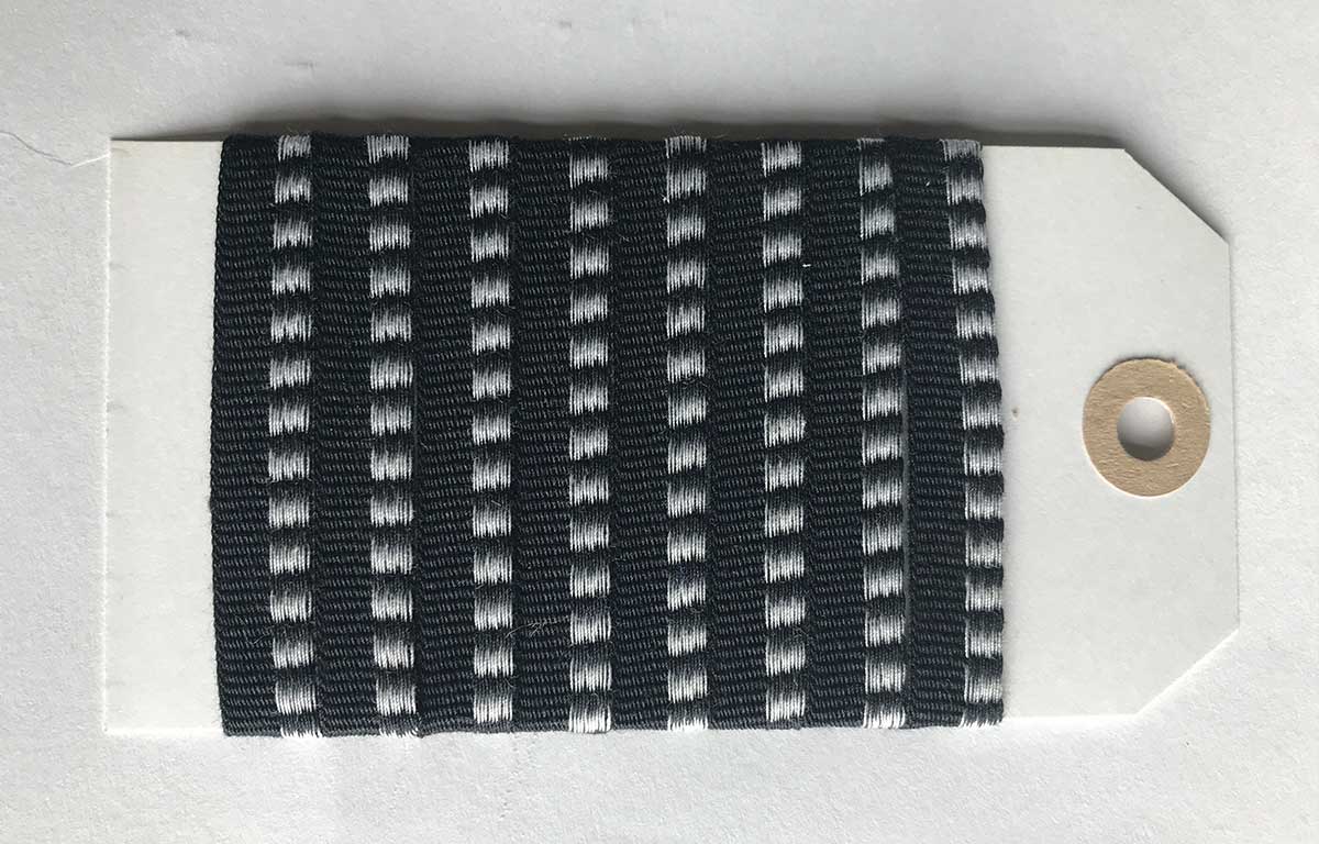 Black Striped Woven Cotton Flat Piping
