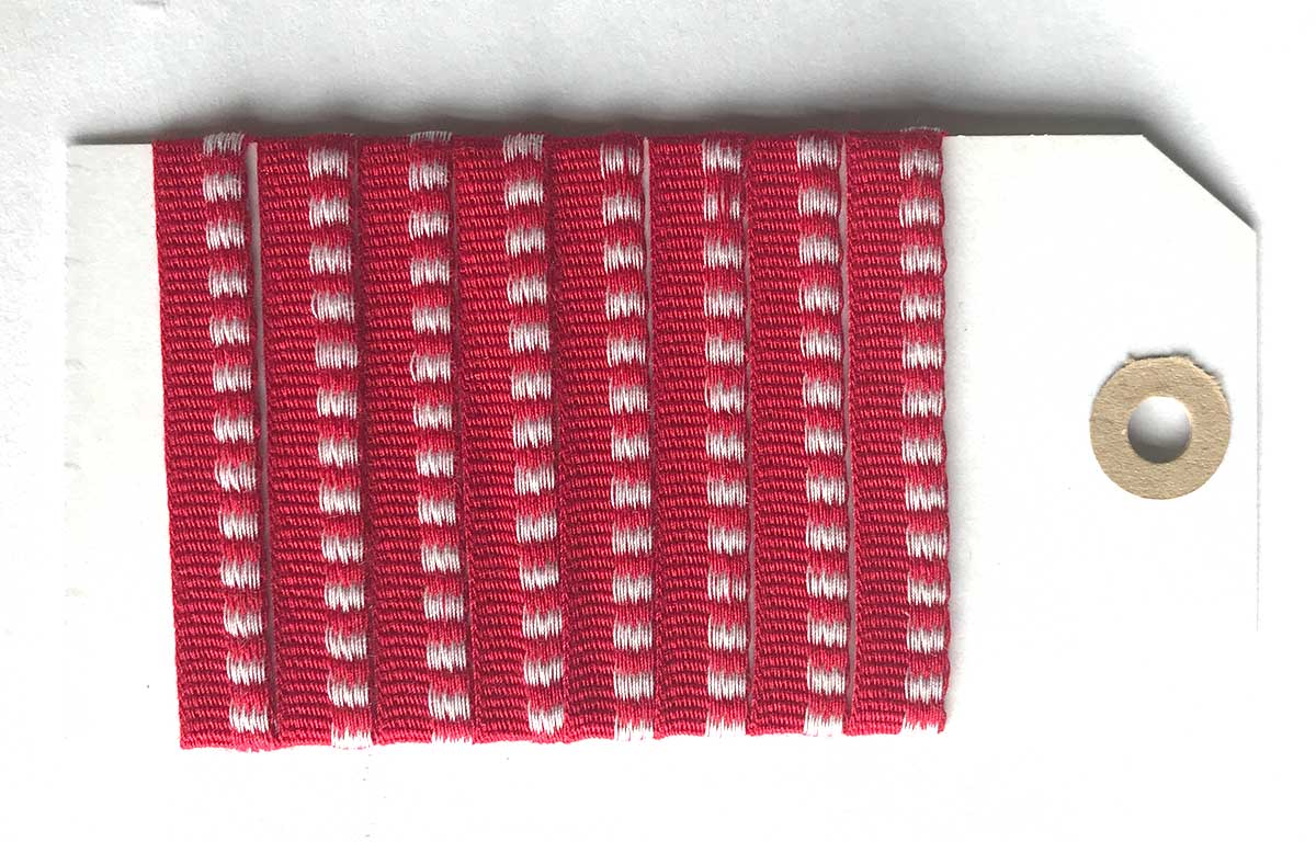 Red Striped Woven Cotton Flat Piping