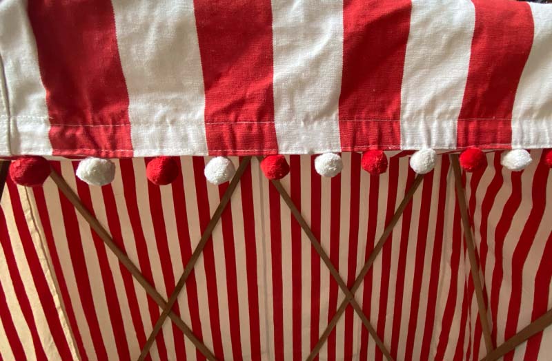 Red and White Stripe Sun Shelter