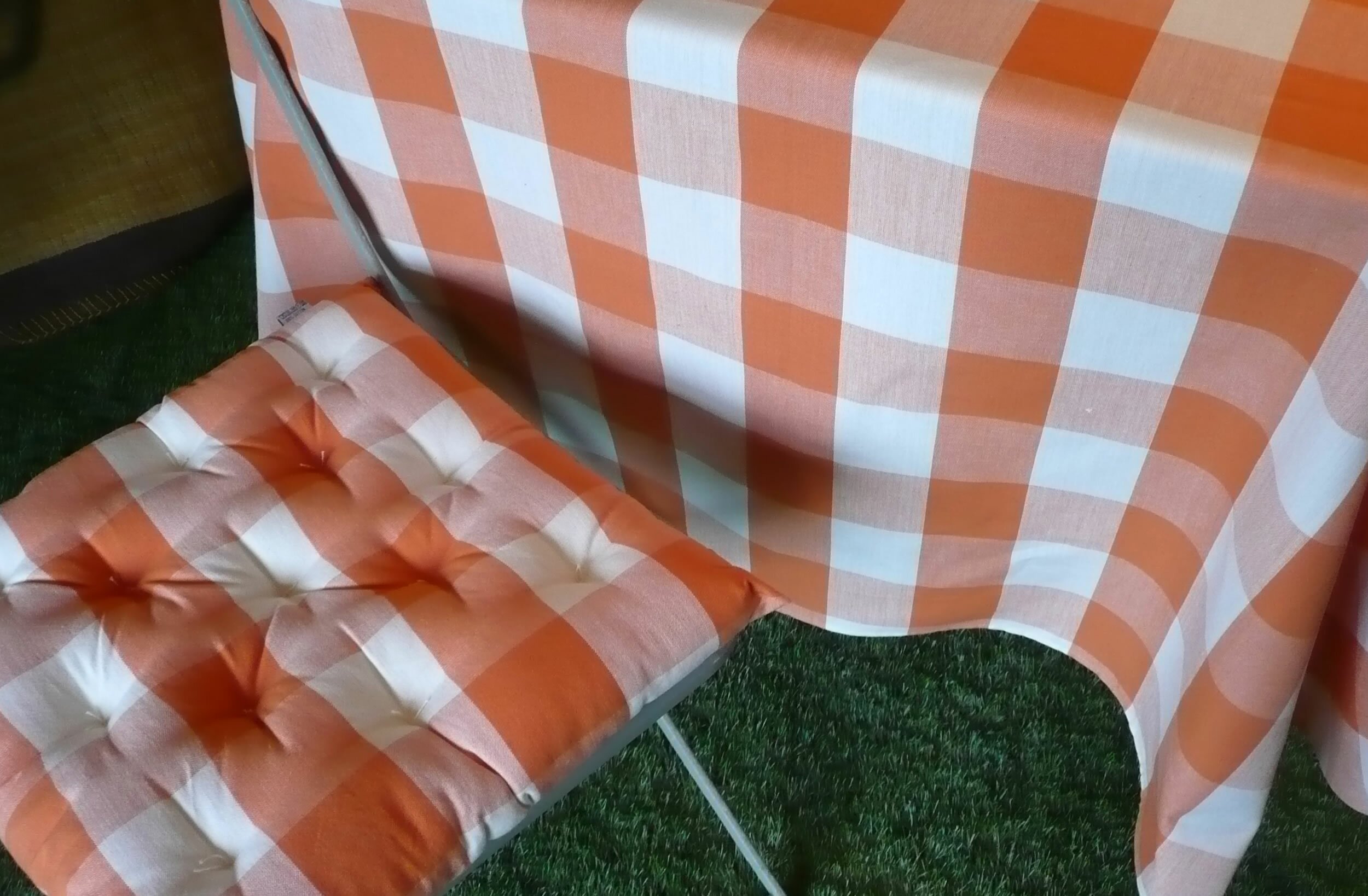 Gingham Tablecloths-Tangerine & White